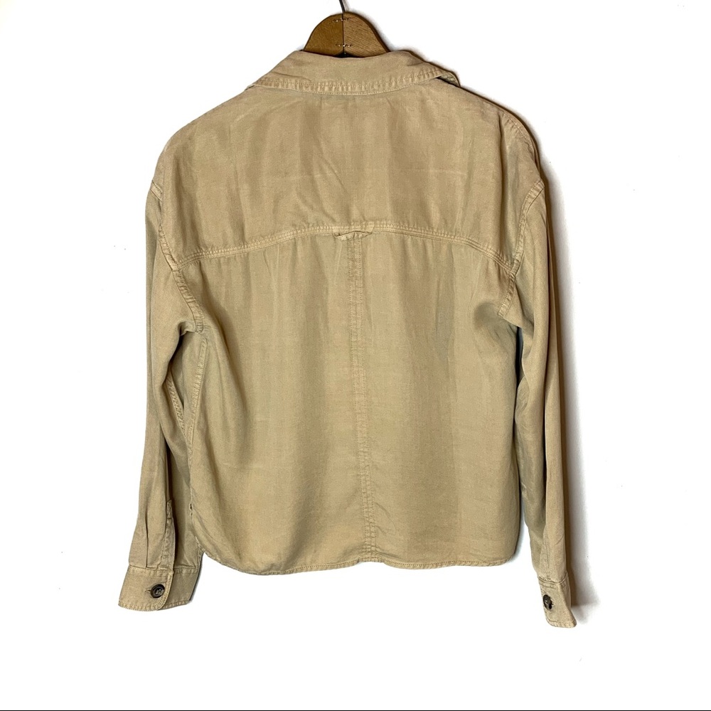 AMERICAN EAGLE LYOCELL SHIRT JACKET TAN SMALL NWT - Picture 2 of 8